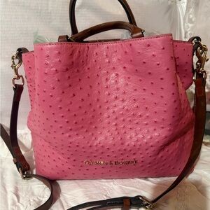 Dooney & Bourke Pink Ostrich-Embossed Tote